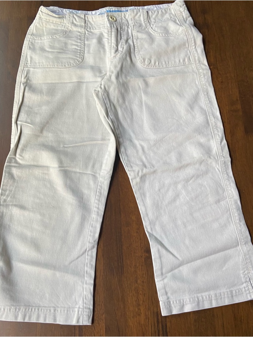 Vintage Periscope Y2K Cargo Crop Pants Size 3 Beige Gorpcore Utility Capris